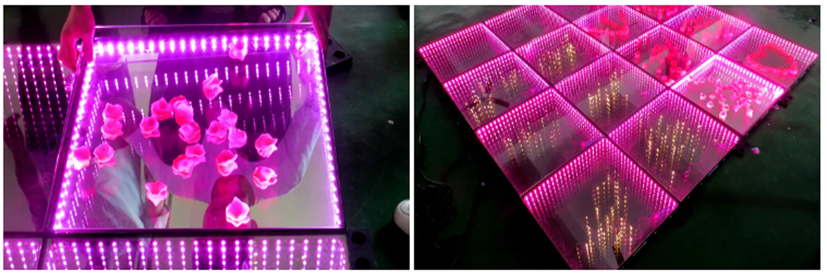 Efecto de espejo infinito con control remoto de pista de baile Led 3D  inalámbrico - Compre pista de baile LED, pista de baile LED magnética,  producto de pista de baile LED inalámbrica