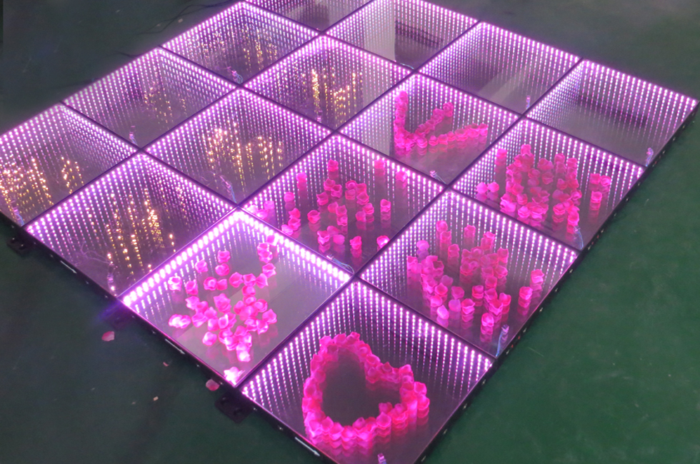 Inalámbrico Led 3D Piso de baile Control remoto Efecto de espejo infinito 